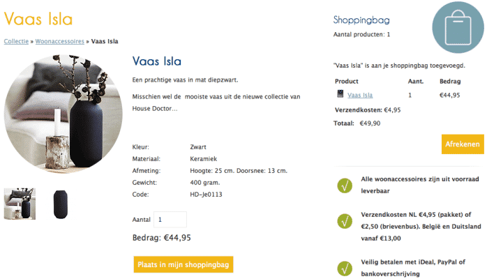 Webwinkelrecht bij Accessorize your home