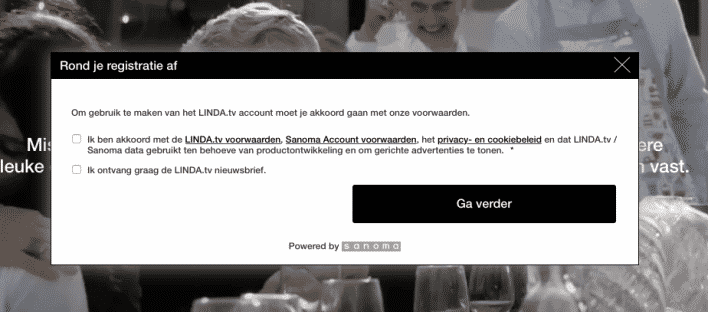 Linda.tv wil dat we toestemming geven om onze privacy te schenden