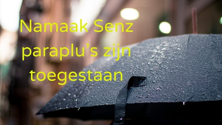 Geen inbreuk op Senz stormparaplu