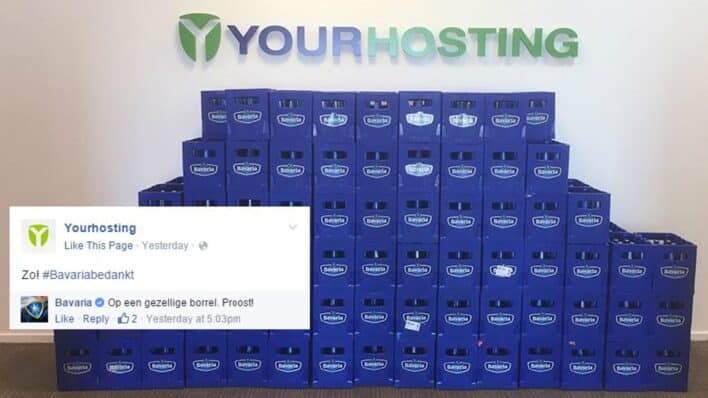 Bavaria stuurde kratten bier naar Yourhosting na winst in eerste aanleg.