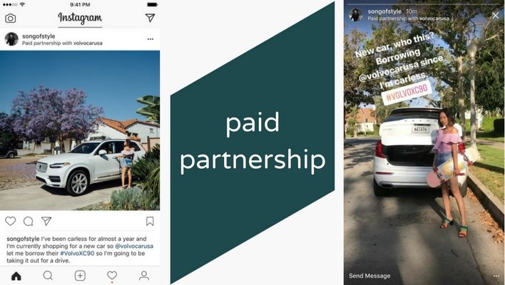Instagram Reclame paid partnership