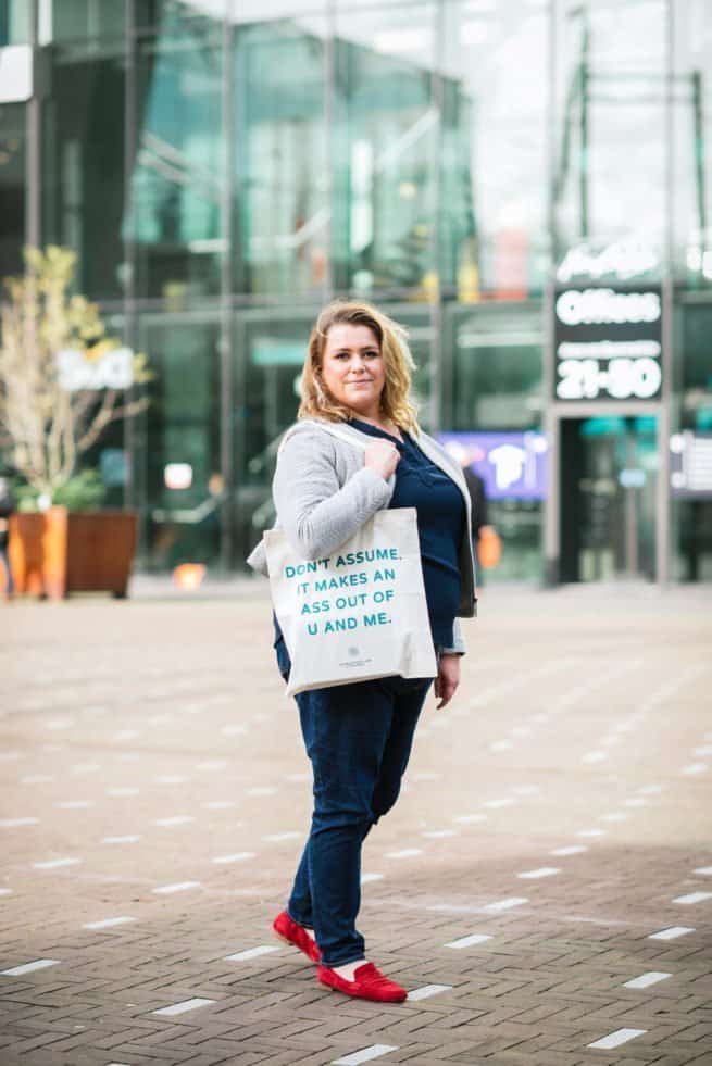 Don't Assume katoenen tote bag