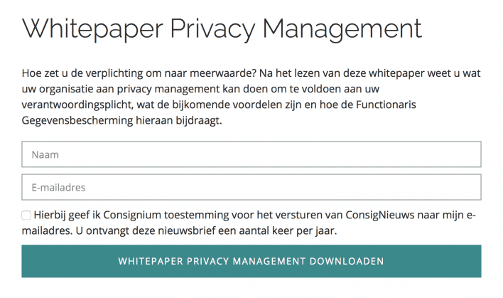 Toestemming voorwaarde gratis weggever
