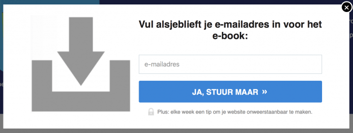Enkel mededeling inschrijving nieuwsbrief