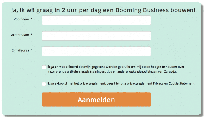 Toestemming Privacyverklaring Nieuwsbrief